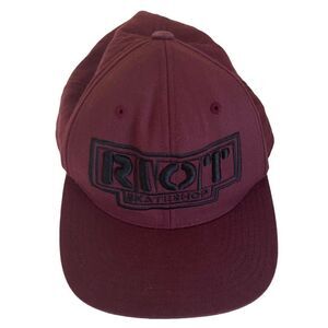 Riot Skateshop The Classics Snap Back Vintage Hat Burgundy Adults